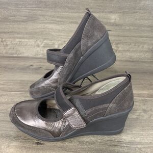 Easy Spirit Womens Mary Jane Wedge Heels Size 10 Anti Gravity Strap